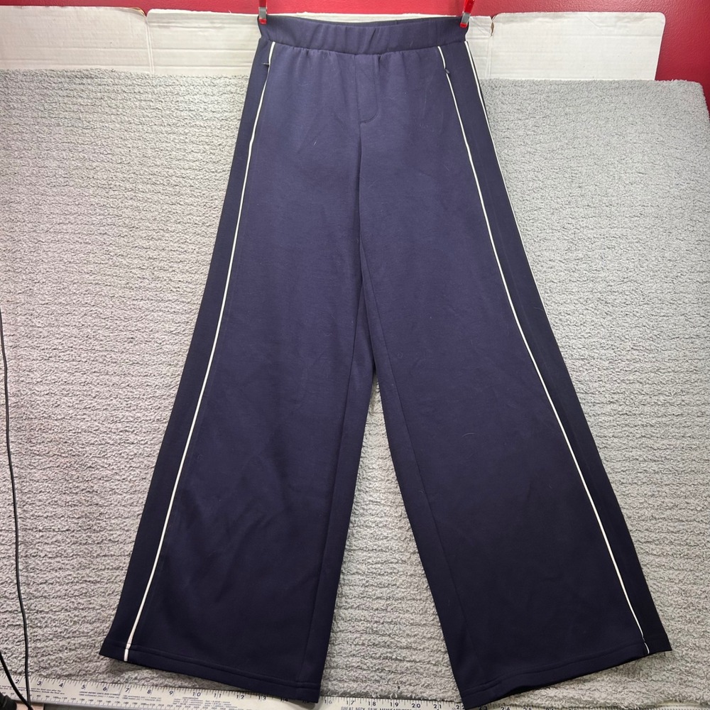 OFFLINE by Aerie Wide Leg Track Pant Navy Blue XS Athleisure Sporty Preppy Retro